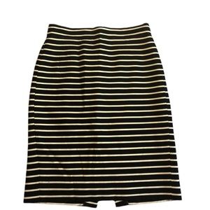 J CREW Black and White Striped Skirt Size 2